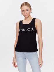 Liu Jo Beachwear Top VA3100 J5360 Czarny Regular Fit. Czarne topy Liu Jo Beachwear, xs, bez wzorów, z wiskozy, bez kołnierzyka, bez ramiączek. Za 139.99 zł.