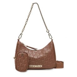 Torebka Steve Madden. Brązowe kopertówki Steve Madden, bez wzorów, wizytowe, bez dodatków. Za 239.99 zł.