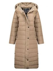 Geographical Norway Płaszcz pikowany "Constance" w kolorze beżowym rozmiar: XXL. Brązowe płaszcze Geographical Norway, xxl, bez wzorów, bez kaptura. Za 364.62 zł.