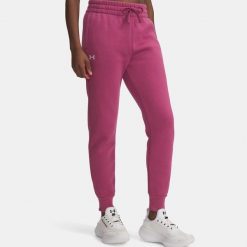 Spodnie Damskie Dresowe Joggery Under Armour Rival Fleece. Czerwone spodnie dresowe Under Armour, bez wzorów, z dresówki. Za 157.40 zł.