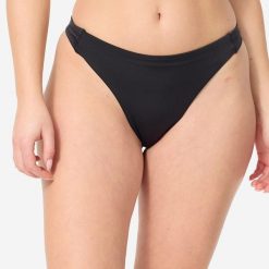 Dół kostiumu kąpielowego surfingowego damski Olaian Nais. Czarne bikini OLAIAN, bez wzorów, z elastanu, sportowe. Za 39.99 zł.