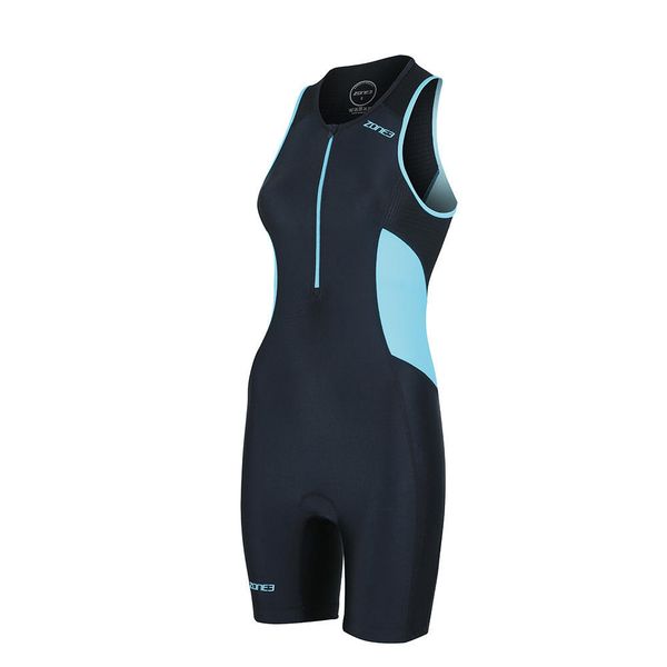 Kombinezon triathlonowy damski ZONE3 Activate Trisuit. Czarne kombinezony ZONE3, l, bez wzorów, z materiału, sportowe, bez kołnierzyka, bez ramiączek, krótkie. Za 489.99 zł.