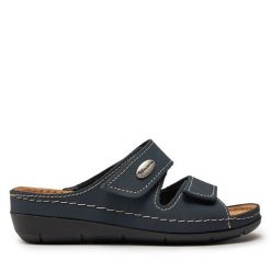 Klapki Tamaris. Niebieskie klapki Tamaris, bez wzorów, bez obcasa, bez zapięcia. Za 199.99 zł.