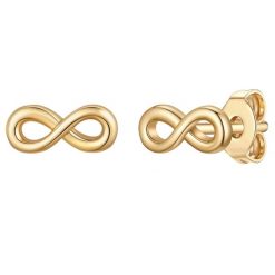 Lulu & Jane Kolczyki Infinity z mosiadzu w zlocie 1 ct Damski. Żółte kolczyki Lulu & Jane, pozłacane. Za 129.99 zł.