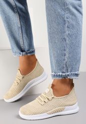 Beżowe Buty Sportowe Pudina. Brązowe buty sportowe lifestyle Renee, bez wzorów, bez zapięcia, wspinaczkowe. W wyprzedaży za 35.99 zł.