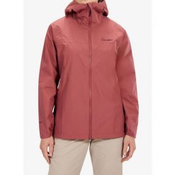 Kurtka przeciwdeszczowa damska Berghaus Deluge Pro 3.0 Jacket. Czerwone kurtki Berghaus, bez wzorów, bez kaptura. Za 582.99 zł.