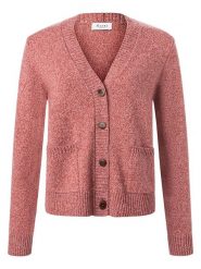 Maerz Muenchen Wełniany kardigan w kolorze czerwono-jasnoróżowym rozmiar: 48. Czerwone swetry Maerz Muenchen, bez wzorów, z wełny, bez ramiączek. Za 339.99 zł.