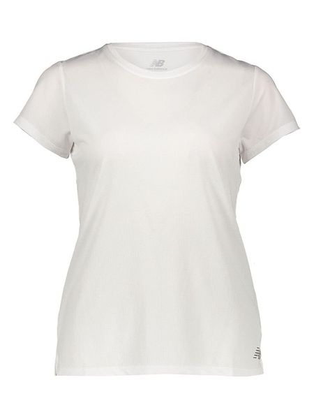 New Balance Koszulka "Core" w kolorze białym do biegania rozmiar: L. Białe t-shirty sportowe New Balance, l, bez wzorów, z materiału, bez ramiączek, do biegania. Za 96.14 zł.
