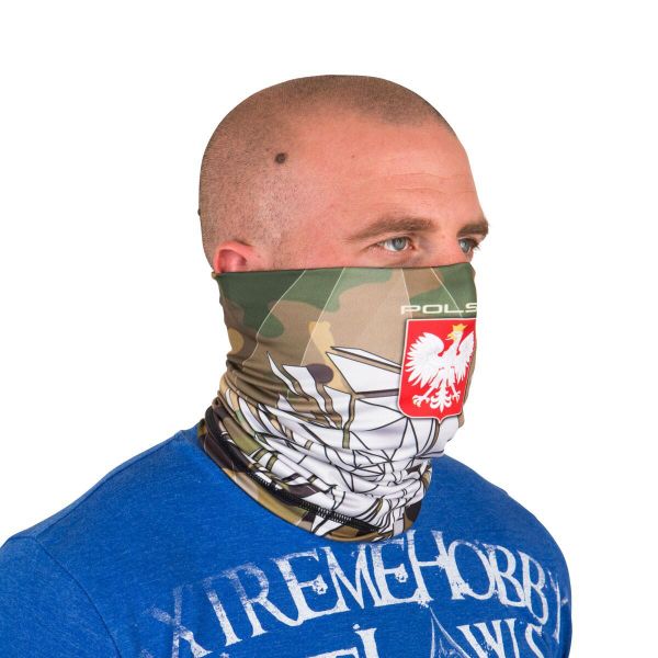 Komin na szyję do biegania dla dorosłych EXTREME HOBBY POLSKA CAMO. Brązowe szaliki i kominy EXTREME HOBBY, bez wzorów, z elastanu, sportowe. Za 39.00 zł.