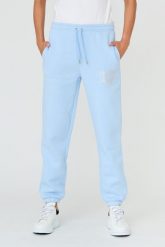 JUICY COUTURE Błękitne spodnie Heart Diamante. Niebieskie spodnie dresowe Juicy Couture, z aplikacjami, z bawełny. W wyprzedaży za 366.99 zł.