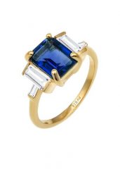 Elli PREMIUM Damski glamorous z kwarcem i topazem w srebrze 925 Sterling Silver Pierścionki 1 ct. Szare pierścionki Elli PREMIUM, z kwarcem, pozłacane. Za 448.99 zł.