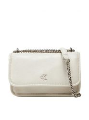 Calvin Klein Jeans Torebka Chain Mini Ew Flap LV04K3085G Écru. Kopertówki Calvin Klein Jeans, bez wzorów, z jeansu, wizytowe, bez dodatków. Za 289.99 zł.