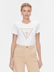 Guess T-Shirt W4RI69 J1314 Biały Regular Fit. Białe t-shirty Guess, m, z aplikacjami, z bawełny, bez kołnierzyka, bez ramiączek. Za 199.99 zł.