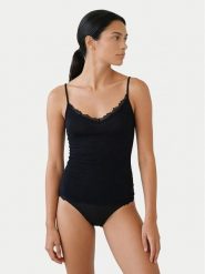 Ysabel Mora Podkoszulek 19459 Czarny Slim Fit. Czarne koszule nocne ysabel mora, xl, bez wzorów, z wiskozy, bez ramiączek. Za 109.99 zł.