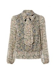 More & More Rozkloszowana bluzka damska Kobiety biały|wielokolorowy|beżowy wzorzysty, 44. Białe bluzki More & More, bez wzorów, z szyfonu, eleganckie, bez kołnierzyka, bez ramiączek. Za 379.95 zł.