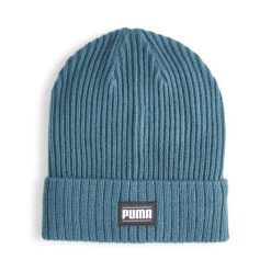 Czapka Puma Ribbed Classic Cuff Beanie. Zielone czapki zimowe Puma, bez wzorów, sportowe. Za 69.00 zł.