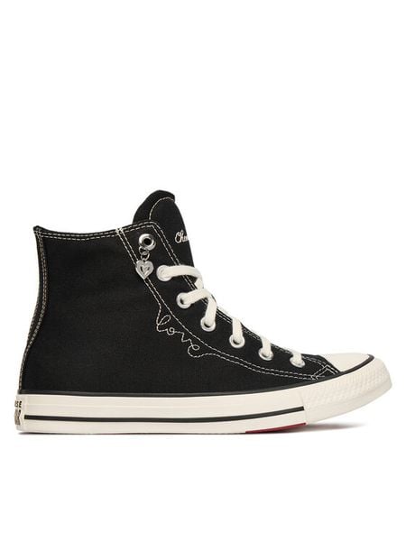Converse Trampki Chuck Taylor All Star Hearts A19056C Czarny. Czarne trampki Converse, bez wzorów, z materiału, retro, bez zapięcia. Za 286.99 zł.