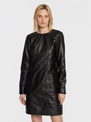 Remain Sukienka skórzana Hanna RM1824 Czarny Regular Fit. Czarne sukienki Remain, bez wzorów, ze skóry, bez kołnierzyka, bez ramiączek. Za 1,449.00 zł.