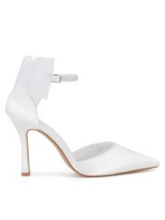 JENNY Czółenka SS2842 Biały. Białe czółenka Jenny, bez wzorów, z materiału, bez obcasa, bez zapięcia. Za 149.99 zł.