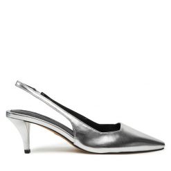Sandały Nine West. Szare sandały Nine West, bez wzorów, bez obcasa, na szpilce, bez zapięcia. Za 249.99 zł.