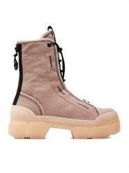 Vic Matié Trzewiki 1E1000D_V14A040402 Beżowy. Brązowe botki Vic Matié, bez wzorów, z materiału, bez obcasa, na płaskiej podeszwie, bez zapięcia. Za 1,529.00 zł.