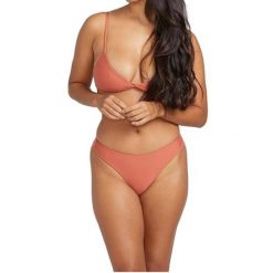 Dół od bikini Volcom Simply Seamless Chekkini. Brązowe bikini Volcom, bez wzorów, z elastanu, sportowe. W wyprzedaży za 113.30 zł.