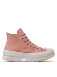 Converse Trampki Chuck Taylor All Star Lugged 2.0 Hi A02879C Różowy. Czerwone botki Converse, bez wzorów, ze skóry, retro, bez zapięcia. Za 399.99 zł.