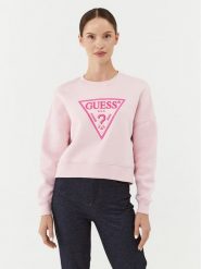Guess Bluza W3BQ11 K9Z21 Różowy Regular Fit. Czerwone bluzy Guess, xxl, z aplikacjami, z bawełny, bez ramiączek, bez kaptura. Za 229.99 zł.