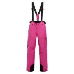 Damski kombinezon narciarski Alpine Pro Edesa 2. Czerwone kombinezony Alpine Pro, na zimę, bez wzorów, sportowe, bez kołnierzyka, bez ramiączek. Za 459.65 zł.