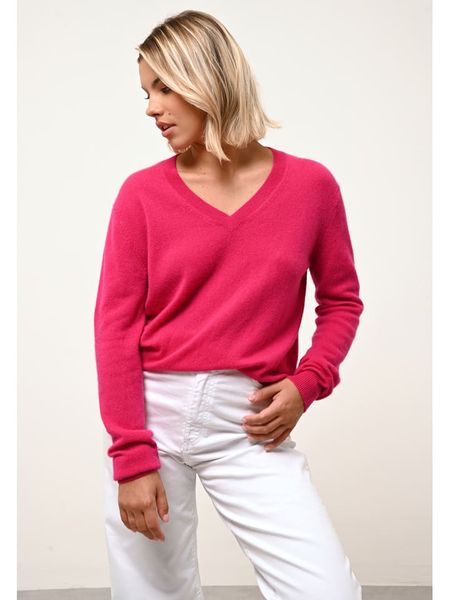 Just Cashmere Kaszmirowy sweter "Nora" w kolorze różowym rozmiar: XXL. Różowe swetry Just Cashmere, xxl, bez wzorów, z kaszmiru, bez ramiączek. Za 419.95 zł.