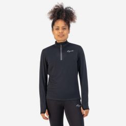 Bluza damska do biegania Rogelli Carina 2.0. Czarne bluzy Rogelli, l, bez wzorów, z materiału, bez kaptura, do biegania. Za 157.60 zł.