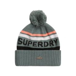 Kapelusz damski Superdry Logo. Niebieskie kapelusze Superdry, na zimę, bez wzorów, z dzianiny. Za 152.55 zł.