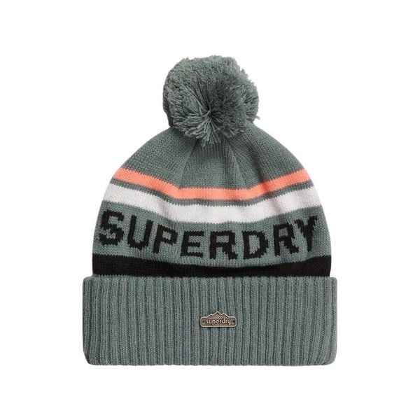 Kapelusz damski Superdry Logo. Niebieskie kapelusze Superdry, na zimę, bez wzorów, z dzianiny. Za 152.55 zł.