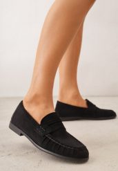 Czarne Marszczone Mokasyny VICES z Wkładką ze Skóry Naturalnej Nerihaneh. Czarne mokasyny Born2be, bez wzorów, z jeansu. Za 89.99 zł.