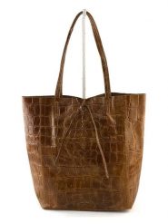 Marlon Skórzany shopper bag w kolorze karmelowym - 37 x 40 x 12 cm rozmiar: onesize. Brązowe shopper bag Marlon, bez wzorów, z materiału, na ramię, bez dodatków. Za 232.23 zł.