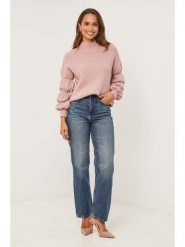 Soft Cashmere Sweter w kolorze jasnoróżowym rozmiar: 38/40. Różowe swetry Soft Cashmere, bez wzorów, prążkowane, klasyczne, bez ramiączek. Za 168.45 zł.