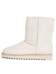 Gooce Skórzane kozaki zimowe "Sawel Waterproof" w kolorze białym rozmiar: 40. Białe kozaki Gooce, na zimę, bez wzorów, z materiału, eleganckie, bez obcasa, bez zapięcia. Za 301.64 zł.