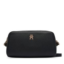 Torebka Tommy Hilfiger. Czarne listonoszki Tommy Hilfiger, bez wzorów, bez dodatków. Za 449.99 zł.