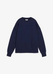 Bluza oversize z czystej bawełny organicznej. Niebieskie bluzy bonprix, l, bez wzorów, z bawełny, bez ramiączek, bez kaptura. Za 87.99 zł.