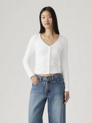 Levi's Kardigan w kolorze białym rozmiar: L. Białe swetry Levi's, l, bez wzorów, z bawełny, bez ramiączek. Za 84.01 zł.