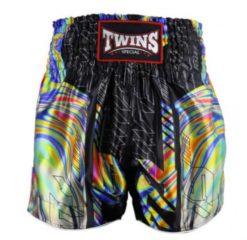 Spodenki treningowe Twins Special Aurora - Muay Thai. Czarne szorty sportowe TWINS, bez wzorów, z gumy, na fitness i siłownię. Za 249.00 zł.