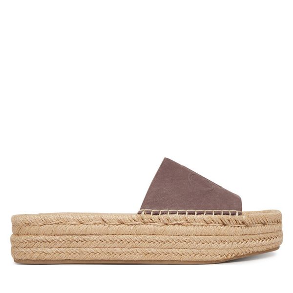 Espadryle Calvin Klein. Brązowe espadryle Calvin Klein, bez wzorów, bez obcasa. Za 449.99 zł.