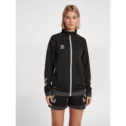Bluza do piłki ręcznej damska Hummel hml LEAD poly zapinana na zamek. Czarne bluzy z kapturem Hummel, s, bez wzorów, z materiału, bez kaptura, na fitness i siłownię. Za 171.00 zł.