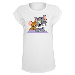 Koszulka damska Urban Classics damska tom & jerry. Białe t-shirty sportowe Urban Classics, bez wzorów, bez ramiączek. Za 160.50 zł.