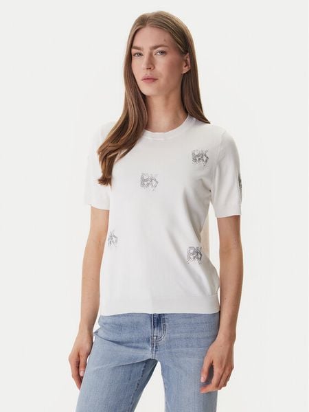 DKNY Sweter DJ6R0242 Écru Regular Fit. Białe swetry DKNY, xs, bez wzorów, z wiskozy, bez ramiączek. Za 208.99 zł.
