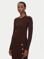 Pinko Sweter Costina 104020 A15S Brązowy Slim Fit. Brązowe swetry Pinko, s, bez wzorów, z syntetyku, bez ramiączek. Za 479.99 zł.