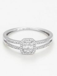 DIAMANTA Złoty pierścionek "Brillants Baguettes" z diamentami rozmiar: 60. Szare pierścionki DIAMANTA, z diamentem, złote. Za 1,739.99 zł.