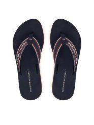 Tommy Hilfiger Japonki Th Corporate Wedge Summer Sandal FW0FW09695 Granatowy. Niebieskie japonki Tommy Hilfiger, bez wzorów, z materiału. Za 189.99 zł.