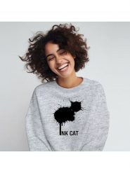 WOOOP Bluza "Ink cat" w kolorze szarym rozmiar: XXL. Szare bluzy bez kaptura Wooop, xxl, bez wzorów, z bawełny, bez kaptura. Za 100.99 zł.