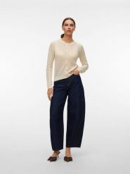 Vero Moda Kardigan w kolorze beżowym rozmiar: XS. Brązowe swetry Vero Moda, s, bez wzorów, z wiskozy, klasyczne, bez ramiączek. Za 86.99 zł.